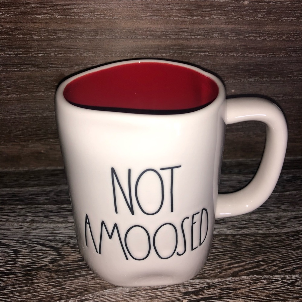 Rae Dunn Not Amoosed Plaid Mug New